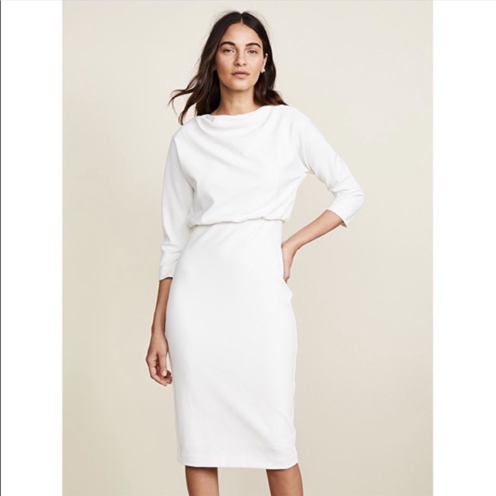 Badgley Mischka Cowl Blouson Dress